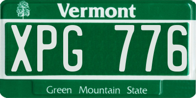 VT license plate XPG776