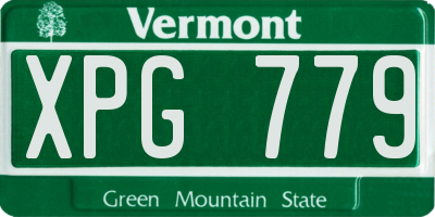 VT license plate XPG779