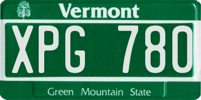 VT license plate XPG780