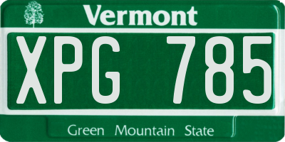 VT license plate XPG785