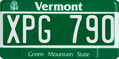 VT license plate XPG790