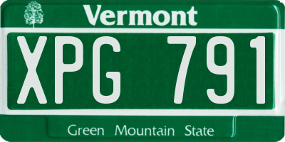 VT license plate XPG791