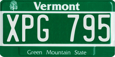 VT license plate XPG795