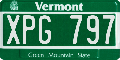 VT license plate XPG797