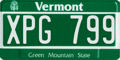 VT license plate XPG799