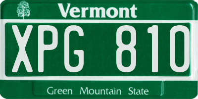 VT license plate XPG810