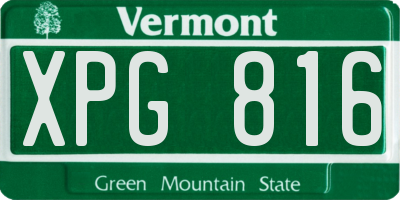 VT license plate XPG816