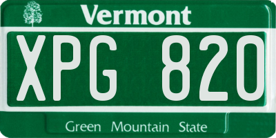 VT license plate XPG820