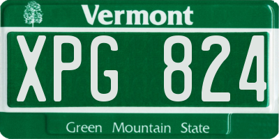 VT license plate XPG824