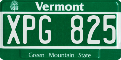 VT license plate XPG825