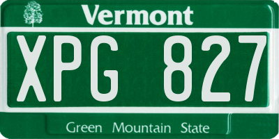 VT license plate XPG827