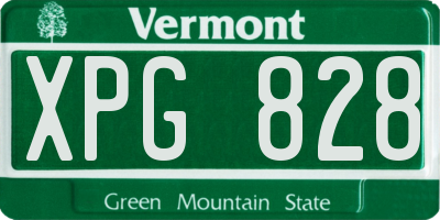 VT license plate XPG828
