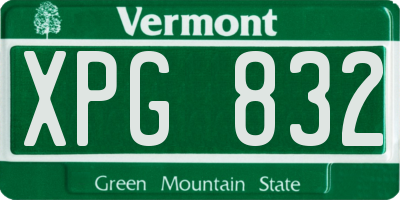 VT license plate XPG832