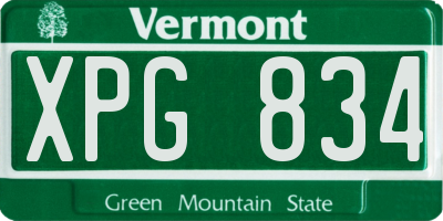 VT license plate XPG834