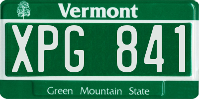 VT license plate XPG841