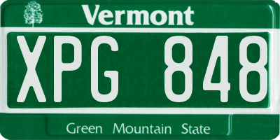 VT license plate XPG848