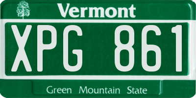 VT license plate XPG861
