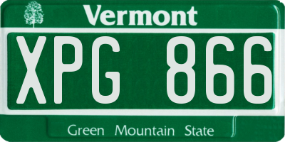 VT license plate XPG866