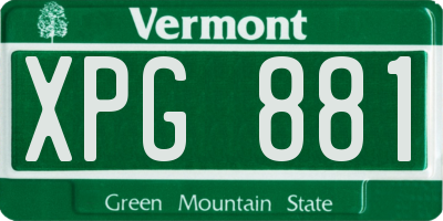 VT license plate XPG881