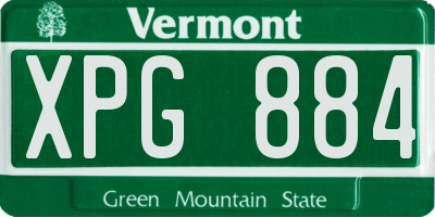 VT license plate XPG884