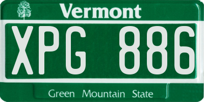 VT license plate XPG886