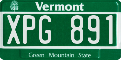 VT license plate XPG891