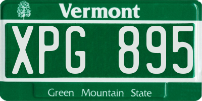 VT license plate XPG895