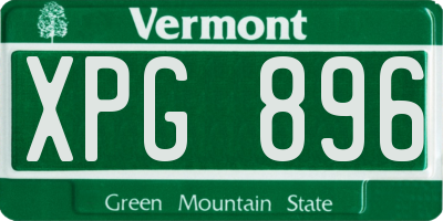 VT license plate XPG896