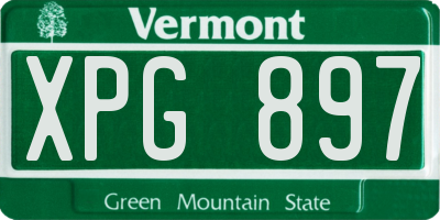 VT license plate XPG897