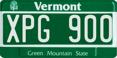 VT license plate XPG900