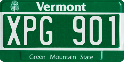 VT license plate XPG901