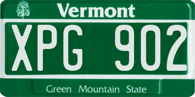 VT license plate XPG902