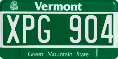 VT license plate XPG904