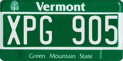 VT license plate XPG905