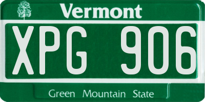 VT license plate XPG906
