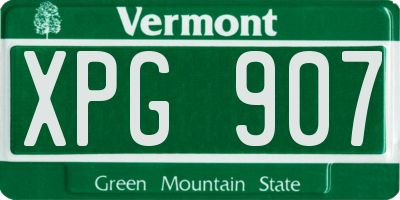 VT license plate XPG907