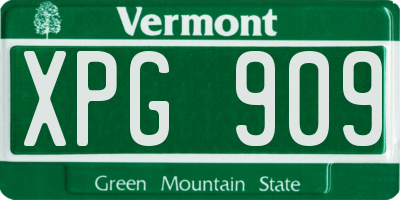 VT license plate XPG909