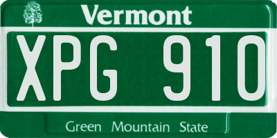 VT license plate XPG910