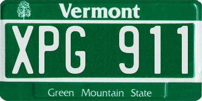 VT license plate XPG911