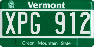 VT license plate XPG912