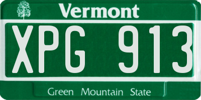 VT license plate XPG913