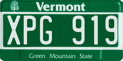 VT license plate XPG919