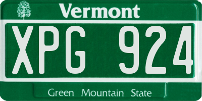 VT license plate XPG924