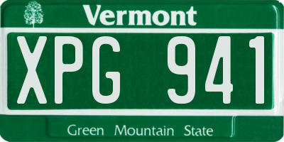 VT license plate XPG941