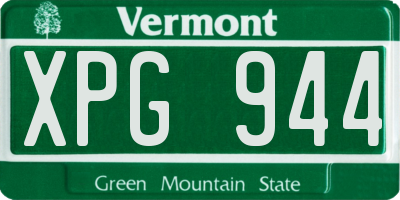 VT license plate XPG944