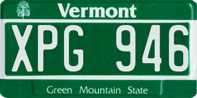 VT license plate XPG946