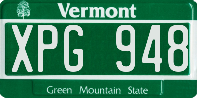 VT license plate XPG948