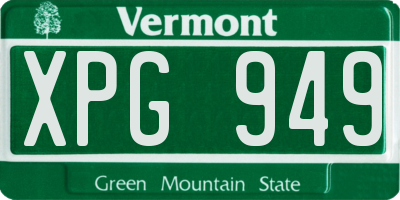 VT license plate XPG949