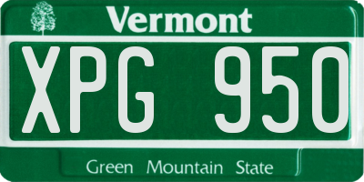 VT license plate XPG950