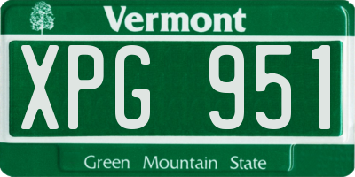 VT license plate XPG951